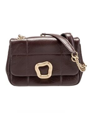 Songmont Quilted Crossbody Bag Dark Brown Quilted Leather Crossbody Bag
